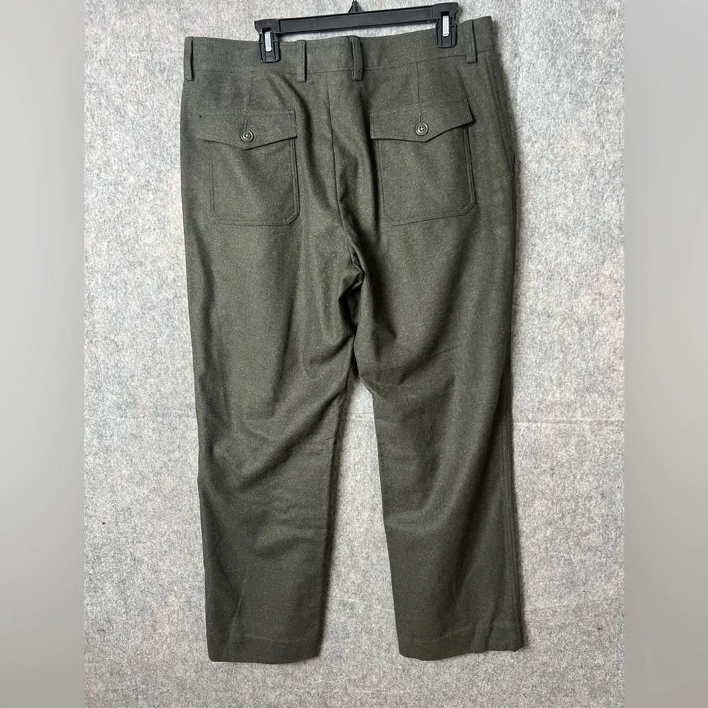 J. Crew Men's Size 36 Olive Green Wool Blend Business Elegant Slacks Pants‎